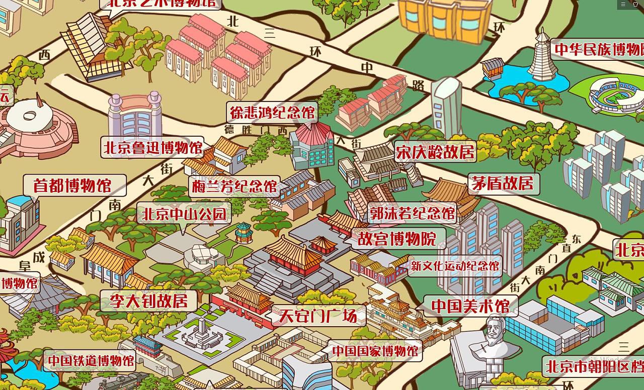寿县手绘地图景区的文化印记